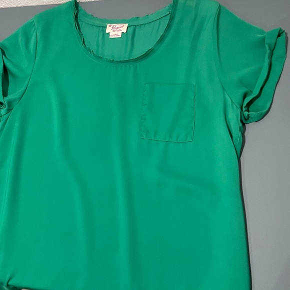 Original Penguin Kelly Green Silk Blouse Large - Picture 1 of 7